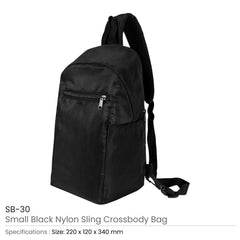 Custom Printed Sling Crossbody Bags In Black Nylon Material | Custom Branded Bag | UAE Delivery | Yalla Printing UAE