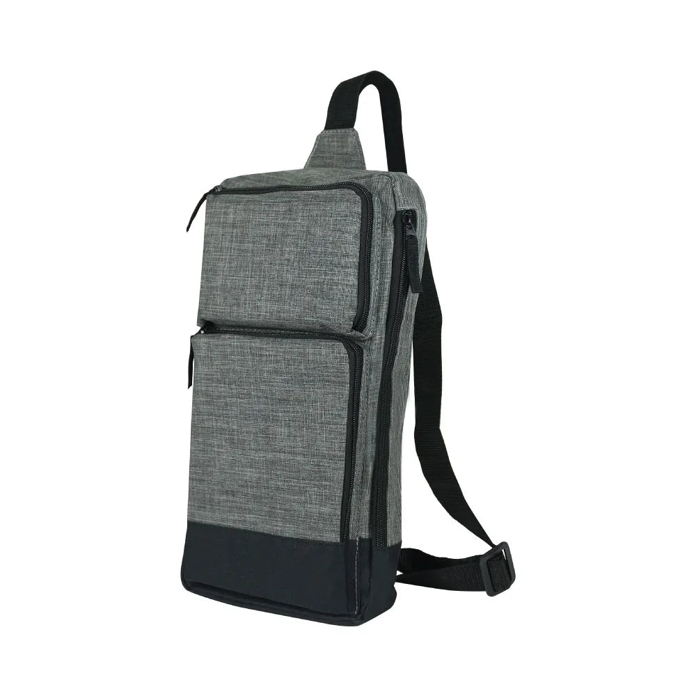 Custom Printed Sling Crossbody Bags In Grey And Black Polyester Material - Premium Polyester Fabric | Premium Signage & Display Printing | Free Design Support | Yalla Printing UAE