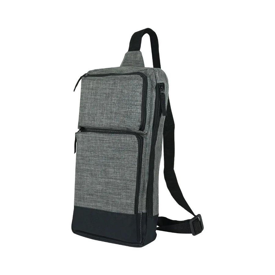 Custom Printed Sling Crossbody Bags In Grey And Black Polyester Material - Premium Polyester Fabric | Premium Signage & Display Printing | Free Design Support | Yalla Printing UAE