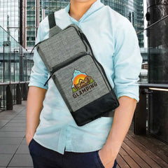 Custom Printed Sling Crossbody Bags In Grey And Black Polyester Material - Premium Polyester Fabric | Premium Signage & Display Printing | Free Design Support | Yalla Printing UAE