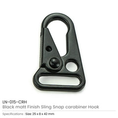 Custom Printed Sling Snap Carabiner Hook In Black Matt Finish | Logo Branding Corporate Gift | UAE Delivery | Yalla Printing UAE