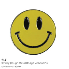 Custom Printed Smiley Metal Badges - Stainless Steel | Corporate Award & Recognition Gift | UAE Delivery | Yalla Printing UAE