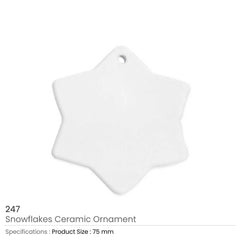 Custom Printed Snowflake Ceramic Ornaments - Ceramic | Logo Branding Corporate Gift | UAE Delivery | Yalla Printing UAE