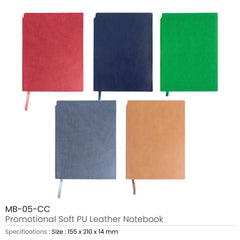 Soft PU Leather A5 Notebooks with Ribbon Bookmark | Custom Packaging Printing | Free Design Support | Yalla Printing UAE