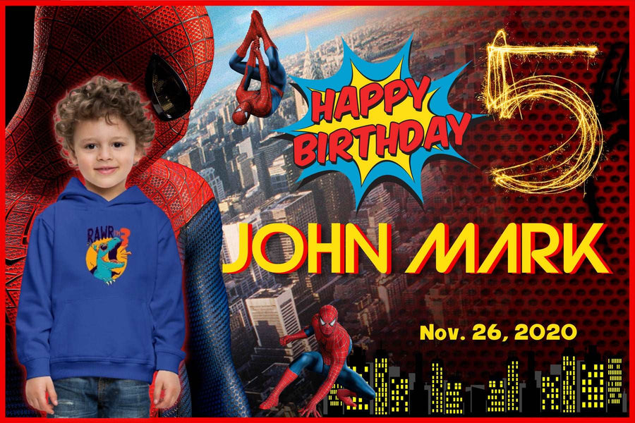 Web-Slinging Spider-Man Adventure" Personalized Birthday Banner - Swing into Action! - Yalla Printing