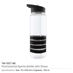 Custom Printed Water Bottle With Straw | Logo Branding Corporate Gift | UAE Delivery | Yalla Printing UAE