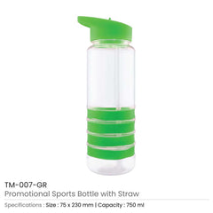 Custom Printed Water Bottle With Straw | Logo Branding Corporate Gift | UAE Delivery | Yalla Printing UAE