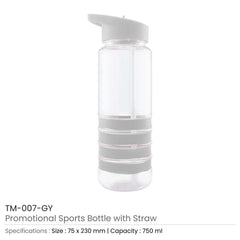 Custom Printed Water Bottle With Straw | Logo Branding Corporate Gift | UAE Delivery | Yalla Printing UAE