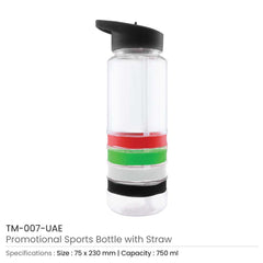Custom Printed Water Bottle With Straw | Logo Branding Corporate Gift | UAE Delivery | Yalla Printing UAE