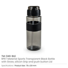 Custom Printed Eco - Friendly Sports Bottles With Straw, 700Ml In RPET Material - Friendly RPET - Eco | Exhibitions, Conferences, Corporate Events | Yalla Printing UAE