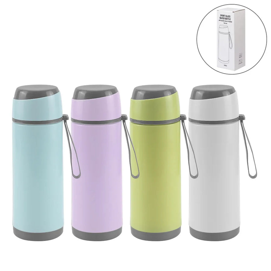 Sports Glass Bottle 500ml Twist off Lid and Carry Handle – Yalla Printing UAE
