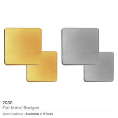 Custom Printed Square Flat Metal Badges - Stainless Steel | Corporate Award & Recognition Gift | UAE Delivery | Yalla Printing UAE