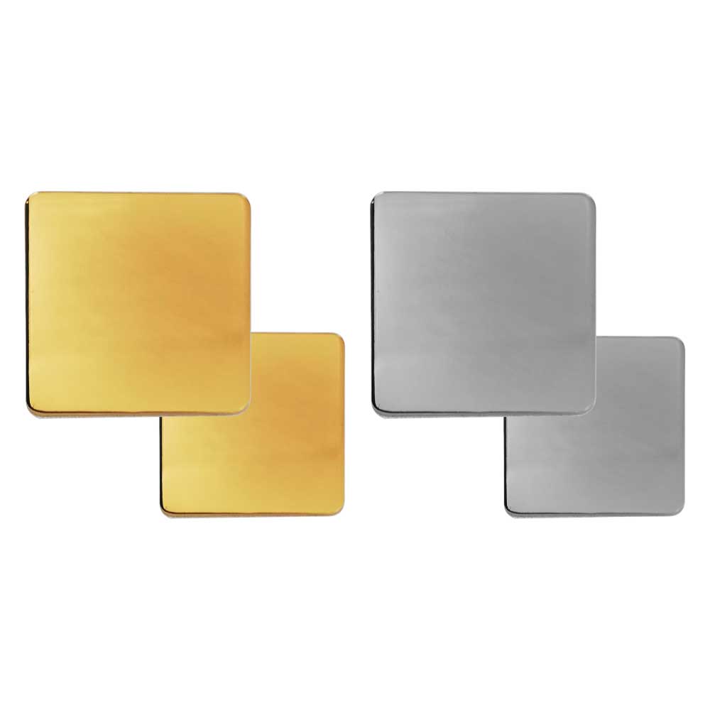 Custom Printed Square Flat Metal Badges - Stainless Steel | Corporate Award & Recognition Gift | UAE Delivery | Yalla Printing UAE