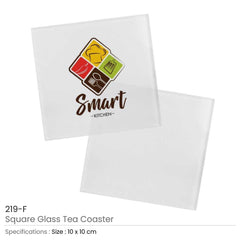 Custom Printed Square Glass Tea Coasters | Logo Branding Corporate Gift | UAE Delivery | Yalla Printing UAE