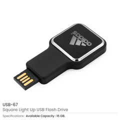 Custom Printed Square Light Up Logo USB | Exhibitions, Conferences, Corporate Events | Yalla Printing UAE