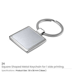 Custom Printed Square Metal Keychains - Stainless Steel | Logo Branding Corporate Gift | UAE Delivery | Yalla Printing UAE