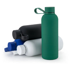 Stainless Steel Water Bottles 500ml – Double Wall, Matte Finish, Soft-touch Rubber Coating | Logo Branding Corporate Gift | UAE Delivery | Yalla Printing UAE