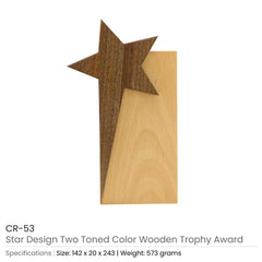 Custom Printed Star Design Wooden Trophy | Custom Packaging Printing | Free Design Support | Yalla Printing UAE