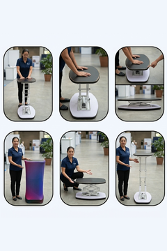 Custom Printed Hydraulic Tension Fabric Table 78 x 100 cm with Oval Table Top – Single Side Tension Fabric Display Counter | Logo Branding Corporate Gift | UAE Delivery | Yalla Printing UAE