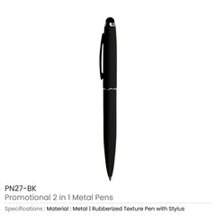 Custom Printed Stylus Metal Pens Rubberized & Twist - Action - Stainless Steel | Logo Branding Corporate Gift | UAE Delivery | Yalla Printing UAE