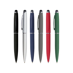 Custom Printed Stylus Metal Pens Rubberized & Twist - Action - Stainless Steel | Logo Branding Corporate Gift | UAE Delivery | Yalla Printing UAE