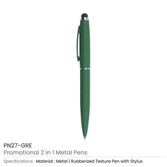 Custom Printed Stylus Metal Pens Rubberized &amp; Twist-action | Logo Branding Corporate Gift | UAE Delivery | Yalla Printing UAE