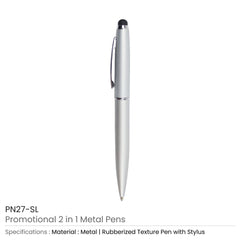 Custom Printed Stylus Metal Pens Rubberized & Twist - Action - Stainless Steel | Logo Branding Corporate Gift | UAE Delivery | Yalla Printing UAE