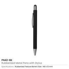 Custom Printed Rubberized Stylus Metal Pens - Stainless Steel | Logo Branding Corporate Gift | UAE Delivery | Yalla Printing UAE