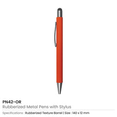 Custom Printed Rubberized Stylus Metal Pens - Stainless Steel | Logo Branding Corporate Gift | UAE Delivery | Yalla Printing UAE