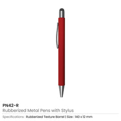 Custom Printed Rubberized Stylus Metal Pens - Stainless Steel | Logo Branding Corporate Gift | UAE Delivery | Yalla Printing UAE