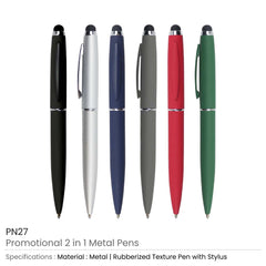 Custom Printed Stylus Metal Pens Rubberized &amp; Twist-action | Logo Branding Corporate Gift | UAE Delivery | Yalla Printing UAE