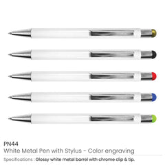 Custom Printed Stylus Metal Pens - Stainless Steel | Logo Branding Corporate Gift | UAE Delivery | Yalla Printing UAE