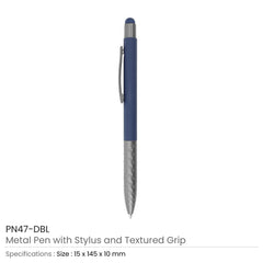 Custom Printed Stylus Metal Pens With Textured Grip - Stainless Steel | Logo Branding Corporate Gift | UAE Delivery | Yalla Printing UAE