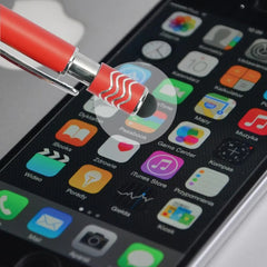 Custom Printed Stylus Metal Pens With Wave Design Top Spinner - Push Button (Blue Ink) - Stainless Steel | Logo Branding Corporate Gift | UAE Delivery | Yalla Printing UAE