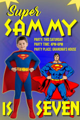 Superhero Celebration" Personalized Birthday Banner - Soar with Superman - Yalla Printing