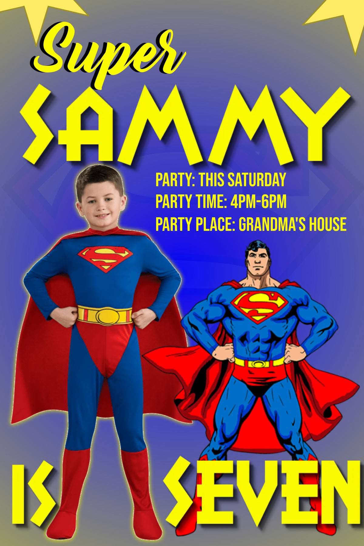 Superhero Celebration" Personalized Birthday Banner - Soar with Superman - Yalla Printing