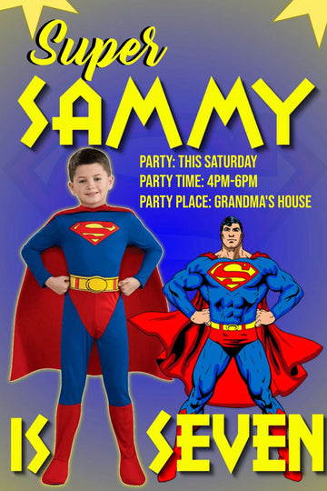 Superhero Celebration" Personalized Birthday Banner - Soar with Superman