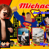 Superhero Super-Party" Personalized Birthday Banner - Unleash the Power of Superman! - Yalla Printing