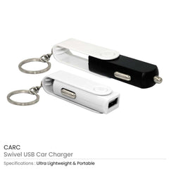 Custom Printed Swivel Car Chargers | Logo Branding Corporate Gift | UAE Delivery | Yalla Printing UAE