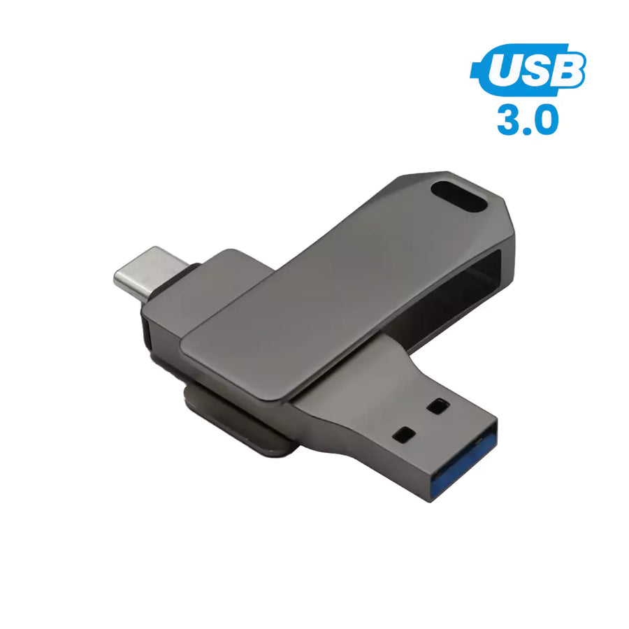 USB Drives – Swivel OTG USB in Gun Metal 64GB V. 3.0 Type C | Corporate Gifts & Promotions – Yalla Printing UAE