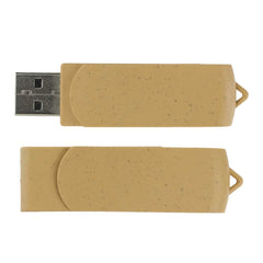 Custom Printed Wheat Straw Swivel USB Flash Drives | Exhibitions, Conferences, Corporate Events | Yalla Printing UAE