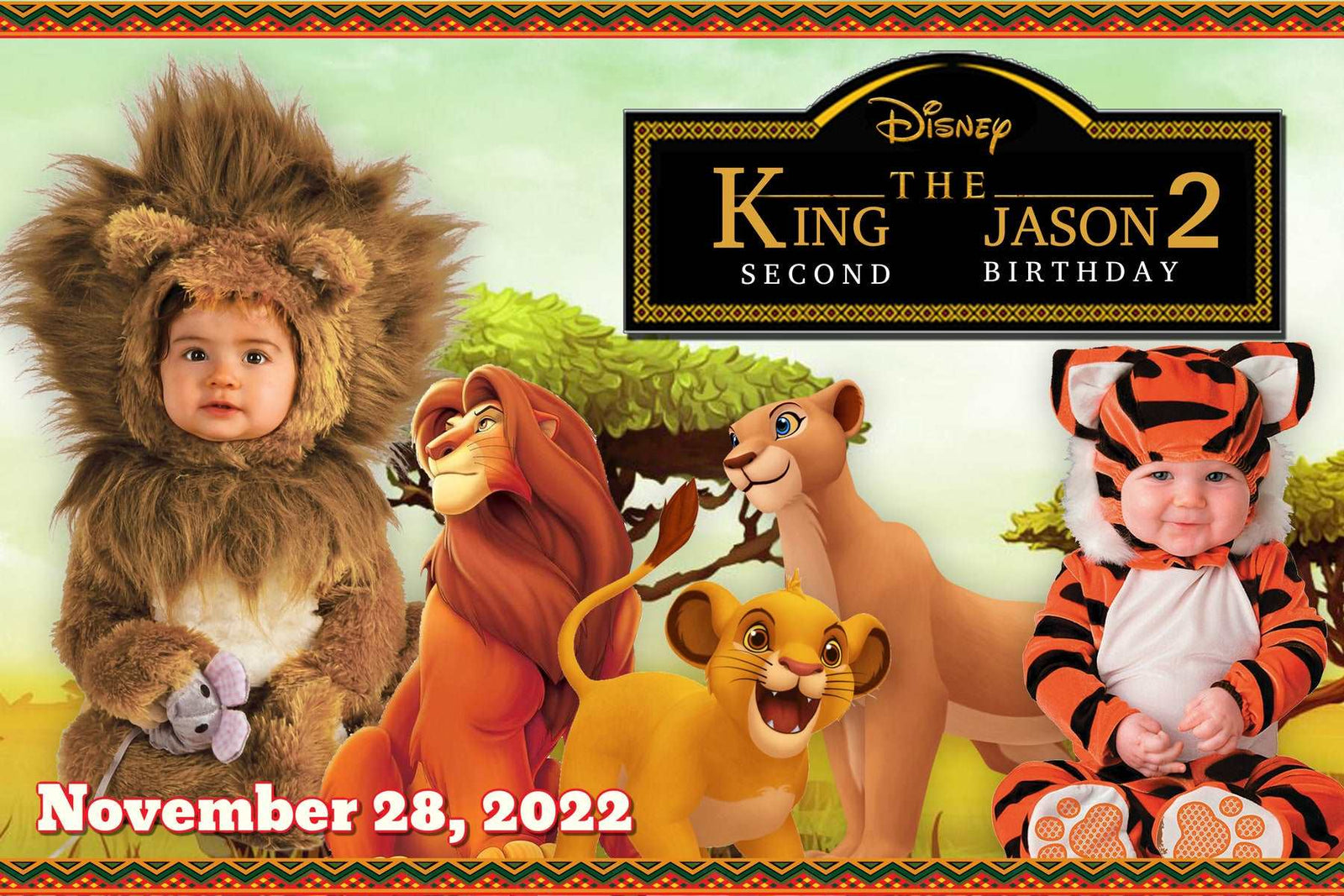 🦁👑 Roar into an Epic Celebration with our Lion King Theme Birthday Banner! Safari Party Decor 🌿🎉 - Yalla Printing