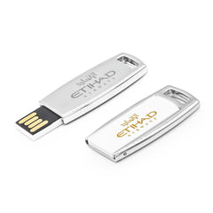 Custom Printed Thin White Metal Case USB Flash | Logo Branding Corporate Gift | UAE Delivery | Yalla Printing UAE