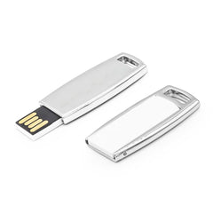 Custom Printed Thin White Metal Case USB Flash | Logo Branding Corporate Gift | UAE Delivery | Yalla Printing UAE