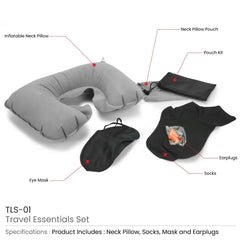 Custom Printed Travel Essential Set In Black Pouch | Custom Branded Bag | UAE Delivery | Yalla Printing UAE