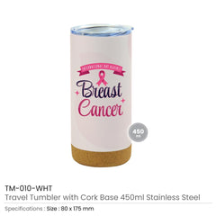 Custom Printed Travel Mugs With Breast Cancer Awareness Logo | Logo Branding Corporate Gift | UAE Delivery | Yalla Printing UAE