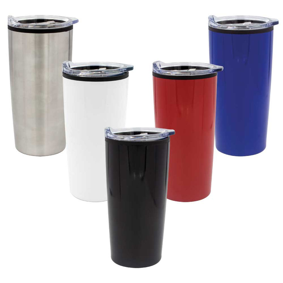 Custom Printed Double - Wall Travel Mugs With Clear Lid - Stainless Steel | Exhibitions, Conferences, Corporate Events | Yalla Printing UAE