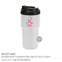 Tumblers with Breast Cancer Awareness Logo | Custom Packaging Printing | Free Design Support | Yalla Printing UAE