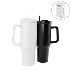 Tumblers With Handle And Straw In Stainless Steel 1200ml