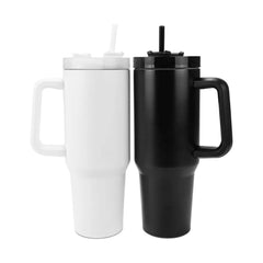 Mugs – Tumblers with Handle and Straw in Stainless Steel 1200ml | Custom Packaging Printing | Free Design Support | Yalla Printing UAE